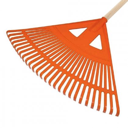 Hrábě plastové na listí 58 cm ORANGE + násada