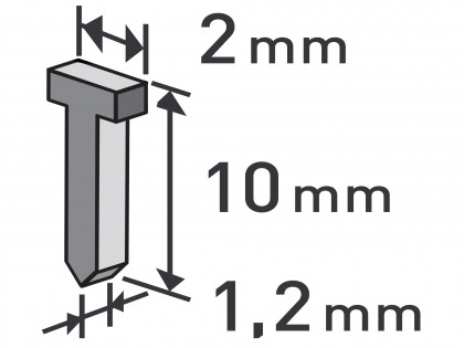 Hřebíky, balení 1000ks, 10mm, 2,0x0,52x1,2mm