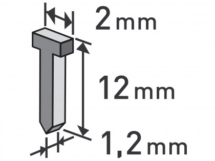 Hřebíky, balení 1000ks, 12mm, 2,0x0,52x1,2mm