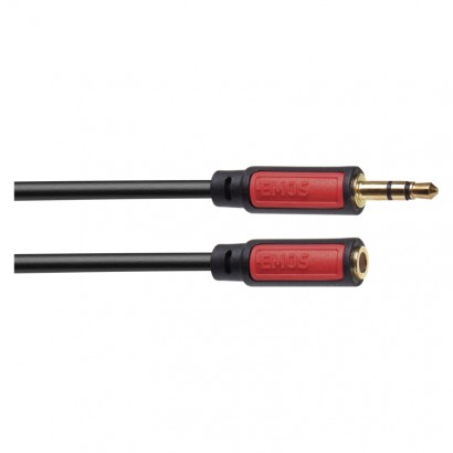 JACK kabel 3,5mm stereo, vidlice - 3,5mm zásuvka 5m