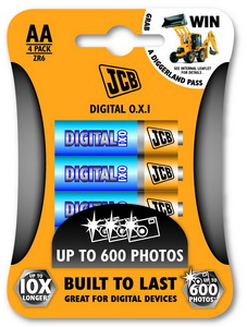 JCB - OXI DIGITAL alkalická baterie AA/LR06 - blistr 4 ks