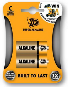 JCB - SUPER alkalická baterie C/LR14 - blistr 2 ks