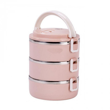 Jídlonosič MagicHome 3 dílný, 0,5 l, růžový