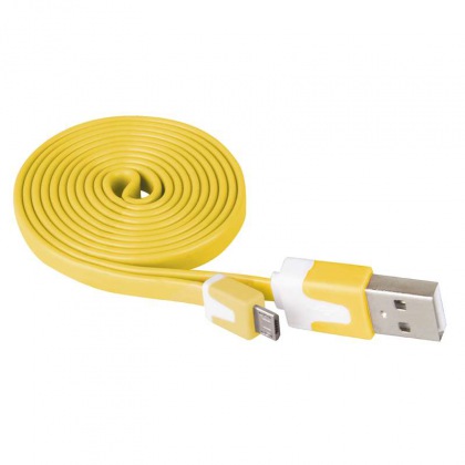 Kabel USB 2.0 A/M - micro B/M 1m žlutý