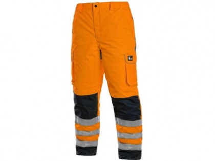 Kalhoty CARDIFF, výstražné, zateplené, pánské, oranžové, vel.S