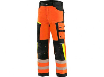 Kalhoty CXS BENSON výstražné, pánské, oranžovo-černé, vel. 56