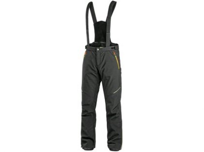 Kalhoty CXS TRENTON, zimní softshell, pánské, černé s HV žluto/oranžovými doplňky, vel. 52