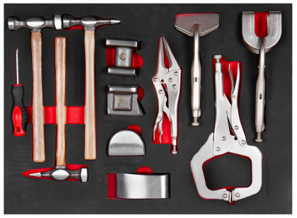 Karosářská sada ve výplni do dílenského vozíku, 12 ks - AH2337