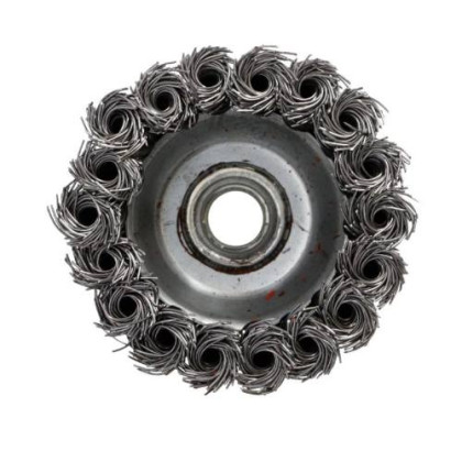 Kartáč drátěný čelní copánkový ocelový, závit M14 100 25, FASTER TOOLS