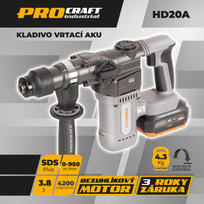 Kladivo vrtací aku Procraft Industrial HD20A | HD20A