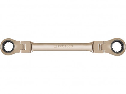 Klíč ráčnový očkový 17 x 19 mm s klouby CrV
