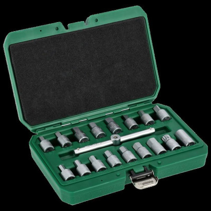 Klíče na olejové šrouby 3/8” 18ks STALCO S011133001