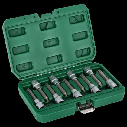 Klíče Torx L na 100 mm nástrčné halvici, sada 9 prvků STALCO S011166100