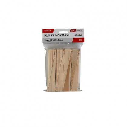 Klínky montážní dřevěné, 80 x 25 x 10 - 3 mm, 150 ks, ENPRO