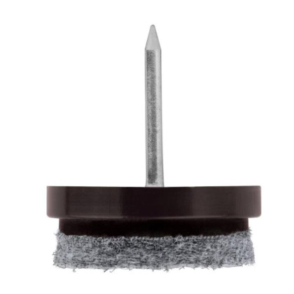 Kluzák filcový s hřebem Ø 24mm, hnědý, 8 ks