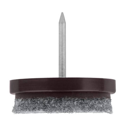 Kluzák filcový s hřebem Ø 28mm, hnědý, 8 ks