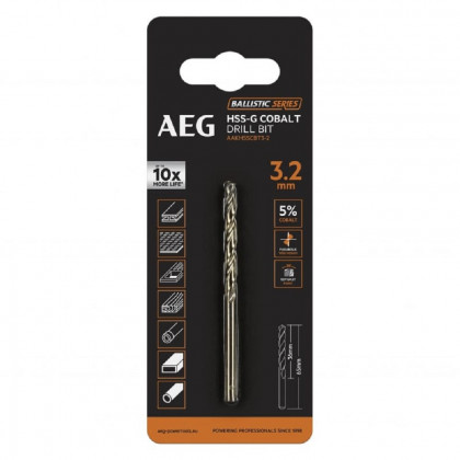 Kobaltový vrták AEG HSS-G do kovu 3,2mm