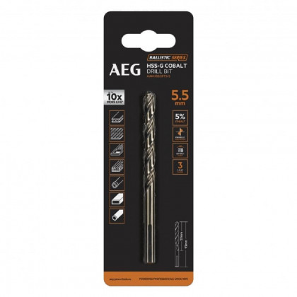 Kobaltový vrták AEG HSS-G do kovu 5,5mm