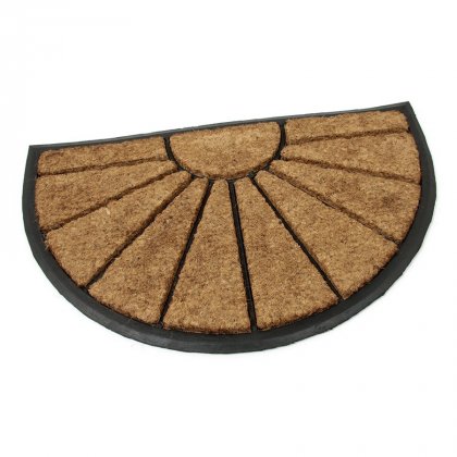 Kokosová čistící venkovní vstupní půlkruhová rohož Sun, FLOMA - délka 45 cm, šířka 75 cm a výška 2,2 cm