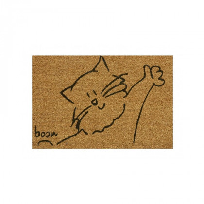 Kokosová čistící venkovní vstupní rohož FLOMA Cat - 40 x 60 x 1,4 cm