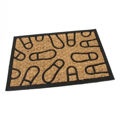 Kokosová čistící venkovní vstupní rohož Rectangle - Traces, FLOMA - délka 40 cm, šířka 60 cm a výška 0,8 cm