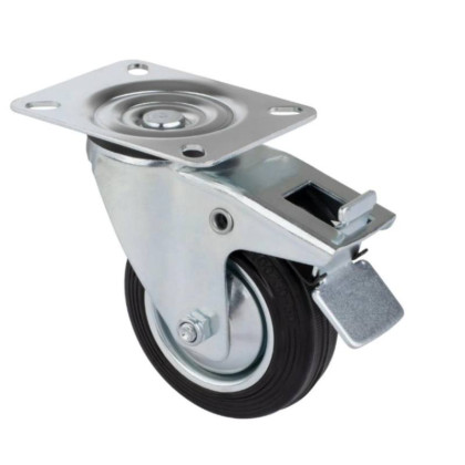 Kolečko transportní, otočné s brzdou, Ø  100 mm