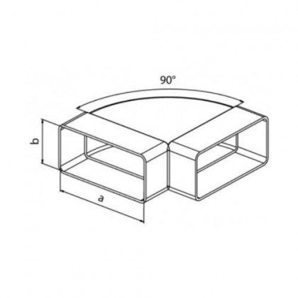 Koleno vodorovné ploché CKH, 2 x 220 x 55 mm 0661