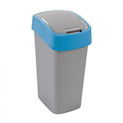 Koš Curver® FLIP BIN 10L, šedostříbrná/modrá, na odpadky