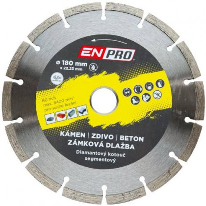 Kotouč diamantový segment Ø 180 x 1.6 x 22.3 mm, ENPRO