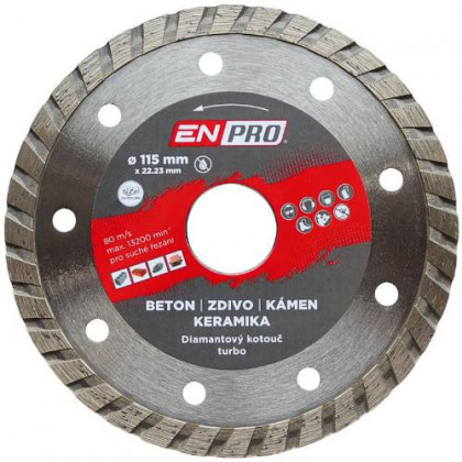 Kotouč diamantový turbo Ø 115 x 1.2 x 22.3 mm, ENPRO