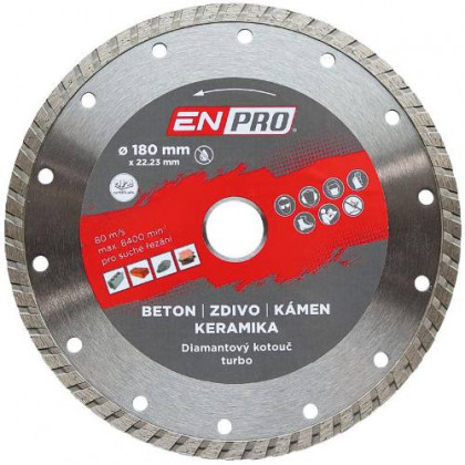 Kotouč diamantový turbo Ø 180 x 1.6 x 22.3 mm, ENPRO