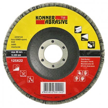 Kotouč lamelový AluOxide D22 115x22mm, zr. 80