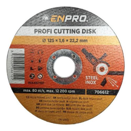 Kotouč na kov řezný PROFI, Ø 125 x 1,6 x 22,2 mm, ENPRO