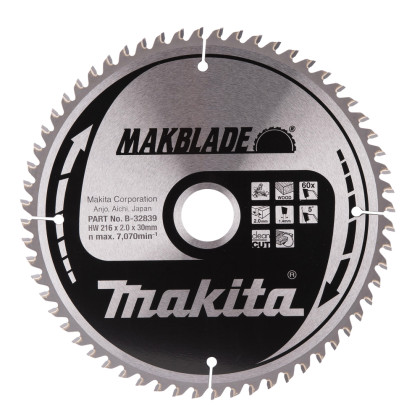kotouč pilový dřevo MAKBLADE 216x2x30mm 60Z = old B-09058