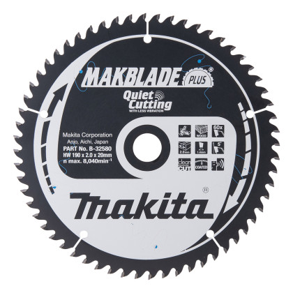 kotouč pilový dřevo MAKBLADEplus 190x2x20mm 60Z = old B-08757
