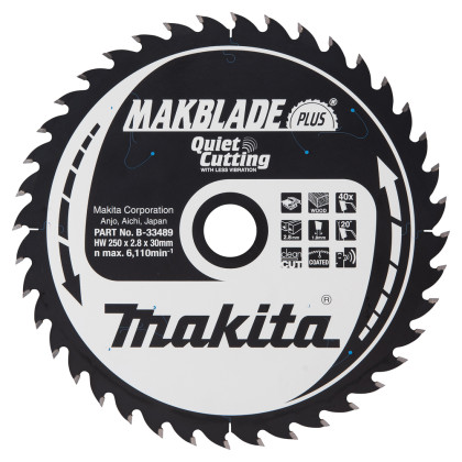 kotouč pilový dřevo MAKBLADEplus 250x2.8x30mm 40Z = old B-09818