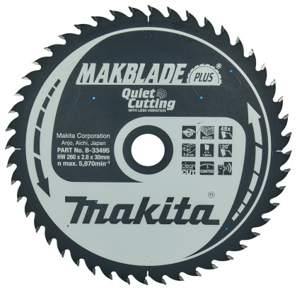 kotouč pilový dřevo MAKBLADEplus 260x2.8x30mm 48Z = old B-09824