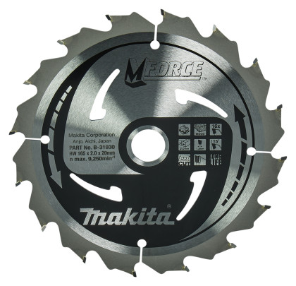 kotouč pilový dřevo MFORCE 165x2x20mm 16Z = old B-07901
