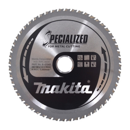 kotouč pilový ocel SPECIALIZED 150x1.4x20mm 52Z (tenká ocel SPECIALIZED) = old B-47167