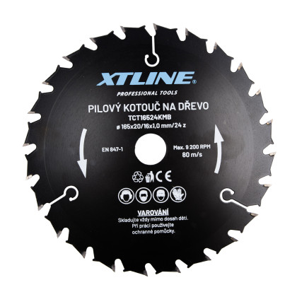 Kotouč pilový s SK plátky - kombinovaný | 165x1,0x20 mm, 24 zubů