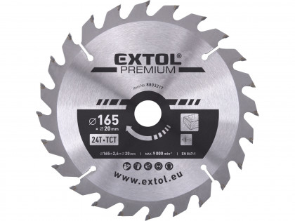 Kotouč pilový s SK plátky, O 165x2,6x20mm, 24T