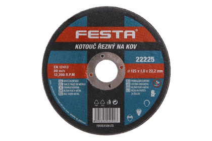 Kotouč řezný FESTA na kov 125x1.0x22.2mm