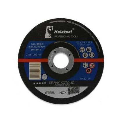 Kotouč řezný kov Molatool Profi, Ø 125 x 0,8 x 22,2 mm