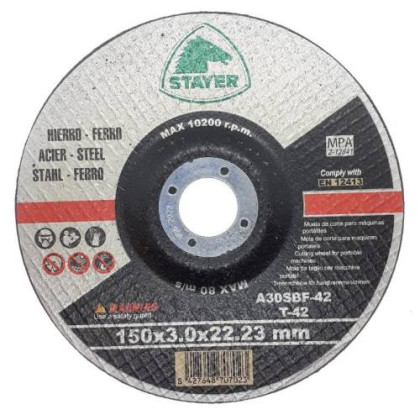 Kotouč řezný na kov, Ø 230 x 2,5 x 22,2 mm, T42, STANDARD, STAYER