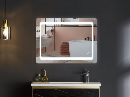 Koupelnové zrcadlo s LED osvětlením, protizamlžovací funkcí a regulací jasu, MR09-80×60-REVERSE Twee | MR09-80×60-REVERSE Twee