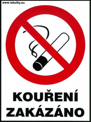Kouření zakázáno - pro restaurace 120x160mm - samolepka