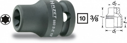 Kovaný vnitřní nástrčný klíč 3/8" TORX® E10 HAZET 880S-E10 - HA041237