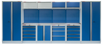 Kvalitní PROFI BLUE dílenský nábytek - 4535 x 2000 x 495 mm - MTGS1300AM