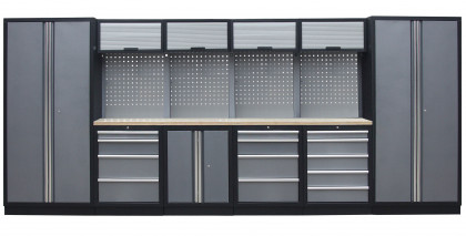 Kvalitní PROFI dílenský nábytek - 4535 x 2000 x 495 mm - TGS1300A3 Grey