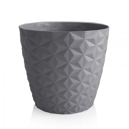 Květináč Crystal mat recyklovaný 16cm kamenná šedá